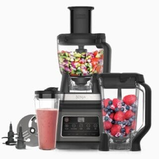Ninja BN800EU 3-en-1 avec technologie Auto-iQ, 5 programmes, bol 1,8L, carafe 2,1L et gobelet 700ml, lames en acier inoxydable, 1200W.
