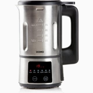 Domo Soupe Maker avec 6 programmes tactiles, 1,2L, boîtier en acier inoxydable, mixeur pour soupes, smoothies et plus.