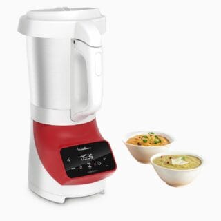 Moulinex Blender mixeur, Soupe maker, 1100 W, Bol 2 L, Lames inox, 3 programmes automatiques, Mode manuel, Mixage parfait, Soupes, Smoothies, éussies, Fabriqué en France, Soup&Plus LM924500